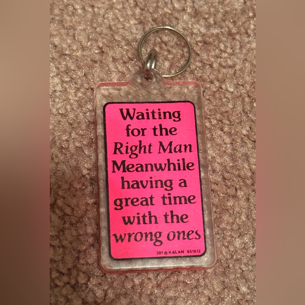 Pink Vintage Keychain with Humorous Quote✨